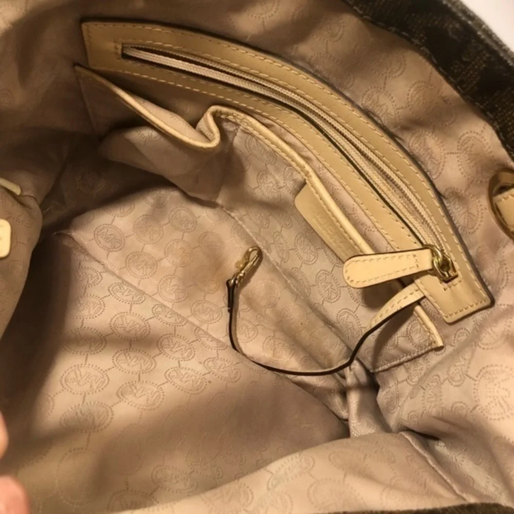Michael kors signature brown logo tote bag